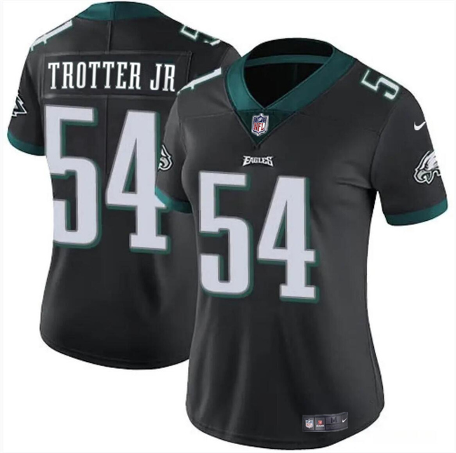 Women's Philadelphia Eagles #54 Jeremiah Trotter Jr Black 2024 Draft Vapor Untouchable Limited Stitched Football Jersey(Run Small)